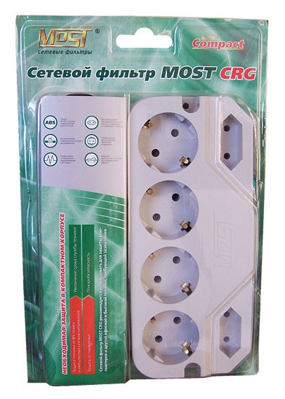 Сетевой фильтр Most СRG 2м (6 розеток) белый (коробка)