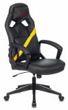 Кресло игровое Zombie DRIVER черный/желтый эко.кожа с подголов. крестов. пластик