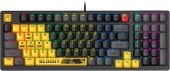 Клавиатура A4Tech S98 Sports механическая желтый/серый USB for gamer LED (S98 SPORTS LIME BLMS RED PLUS) кабель 1.8м