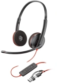 Наушники с микрофоном Poly Blackwire 3220 черный накладные USB оголовье (8X228A6)