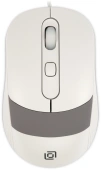 Мышь Оклик 310M белый/серый оптическая 2400dpi USB для ноутбука 4but (1869103)