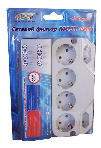 Сетевой фильтр Most СHV 5м (6 розеток) белый (коробка)