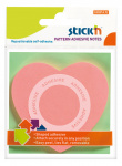 Блок самоклеящийся бумажный Stick`n 21545 70x70мм 50лист. 70г/м2 неон розовый вырубной клей по периметру "сердце" европодвес