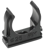 Держатель IEK CTA10D-CF25-K02-100 односторонний с защелкой 25мм полистирол черный (упак.:1шт)