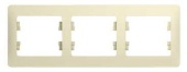 Рамка Schneider Electric Glossa GSL000203 накладная 3x горизонтальный монтаж пластик бежевый