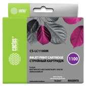 Картридж струйный Cactus CS-LC1100M пурпурный (16мл) для Brother DCP-385c/6690cw/MFC-990/5890/5895/6490 с чипом
