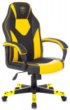 Кресло игровое Zombie GAME 17 черный/желтый эко.кожа/ткань крестов. пластик
