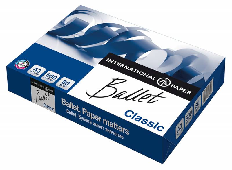 Бумага Ballet Classic B A3 марка B/80г/м2/500л./белый CIE153% общего назначения(офисная)