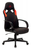 Кресло игровое Zombie RUNNER черный/красный ткань/эко.кожа крестов. пластик