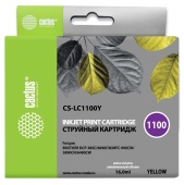 Картридж струйный Cactus CS-LC1100Y желтый (16мл) для Brother DCP-385c/6690cw/MFC-990/5890/5895/6490 с чипом