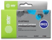 Картридж струйный Cactus CS-EPT0922 T0922 голубой (6.6мл) для Epson Stylus C91/CX4300/T26/T27/TX106/TX109/TX117/TX119 с чипом