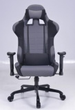 Кресло игровое Zombie 771N серый/черный с подголов. крестов. металл черный