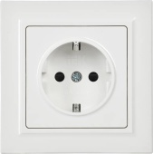 Розетка силов. IEK Brite РСР14-1-0-БрБ BR-R14-16-K01-F одинар. скрыт. зазем. штор. IP20 белый (упак.:1шт)