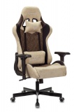 Кресло игровое Zombie VIKING 7 KNIGHT Fabric коричневый/бежевый ткань/эко.кожа с подголов. крестов. металл
