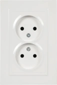 Розетка силов. IEK Brite РС12-2-БрБ BR-R20-10-K01-F 2розет. двойн. скрыт. IP20 белый (упак.:1шт)