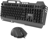 Клавиатура + мышь Оклик 700GMK клав:черный мышь:черный USB Multimedia LED (1533156)