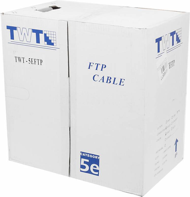 Кабель информационный Lanmaster TWT-5EFTP кат.5E FTP 4 пары 24AWG PVC внутренний 305м серый