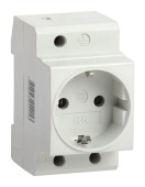 Розетка силов. IEK РАр10-3-ОП MRD10-16 одинар. DIN - рейка зазем. IP20 белый