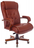Кресло руководителя Бюрократ T-9926WALNUT светло-коричневый Leather Eichel кожа крестов. металл/дерево
