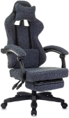Кресло игровое Knight Lord/F темно-синий экомех крестов. пластик подст.для ног