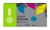 Картридж струйный Cactus CS-F9K15A 728XXL желтый (300мл) для HP DesignJet T730, T830 с чипом