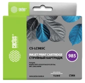 Картридж струйный Cactus CS-LC985C голубой (15мл) для Brother DCPJ315W/DCPJ515W/MFCJ265W с чипом