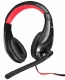 Наушники с микрофоном Оклик HS-L100 черный/красный 2м накладные оголовье (359485)