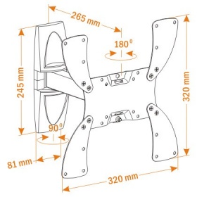 Кронштейн для телевизора Holder LCDS-5020 белый 22"-42" макс.30кг настенный поворот и наклон