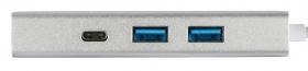 Разветвитель USB-C Hama Aluminium 4порт. белый (00135755)