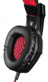 Наушники с микрофоном Оклик HS-L320G Phoenix черный/красный 1.9м мониторные оголовье (359482)