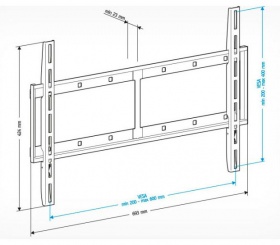 Кронштейн для телевизора Holder LCD-F6607 черный 42"-65" макс.60кг настенный фиксированный