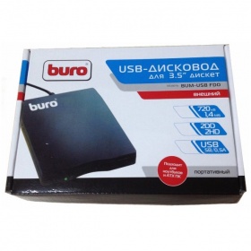 Дисковод USB 3.5" Buro BUM-USB FDD 1.44Mb внешний черный