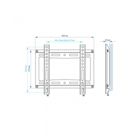 Кронштейн для телевизора Kromax IDEAL-5 черный 15"-47" макс.35кг настенный фиксированный