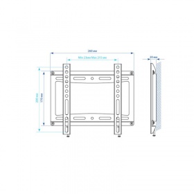 Кронштейн для телевизора Kromax IDEAL-5 черный 15"-47" макс.35кг настенный фиксированный