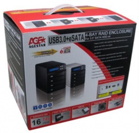 Внешний корпус для HDD AgeStar 3C4B3A SATA II USB3.0 алюминий черный LCD 3.5"