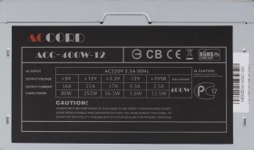 Блок питания Accord ATX 400W ACC-400W-12 (20+4pin) 120mm fan 4xSATA