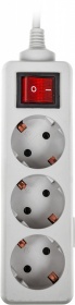 Сетевой фильтр Buro 300SL-3-G 3м (3 розетки) серый (пакет ПЭ)