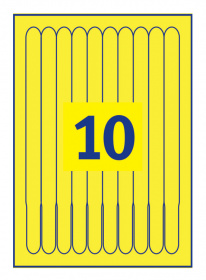 Пленка Avery Zweckform L4001-10 265x18мм 10шт на листе/198г/м2/10л./желтый/матовое самоклей. для лазерной печати