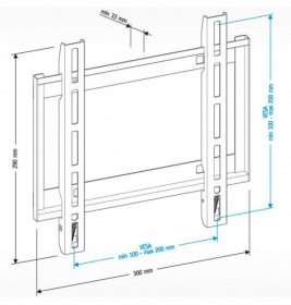 Кронштейн для телевизора Holder LCD-F2608 черный 22"-47" макс.40кг настенный фиксированный