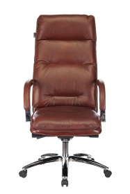 Кресло руководителя Бюрократ T-9927SL светло-коричневый Leather Eichel кожа крестов. металл хром