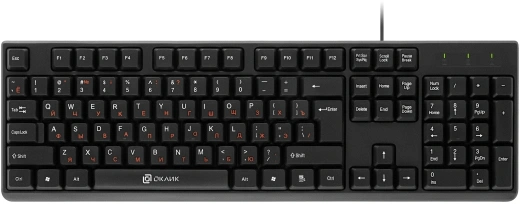 Клавиатура Оклик 100M HW3 черный USB (654570) кабель 1.6м