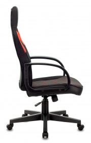Кресло игровое Zombie RUNNER черный/красный ткань/эко.кожа крестов. пластик