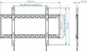 Кронштейн для телевизора Arm Media PT-100 черный 55"-100" макс.80кг настенный фиксированный