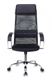 Кресло руководителя Бюрократ CH-608SL черный TW-01 TW-11 эко.кожа/сетка с подголов. крестов. металл хром