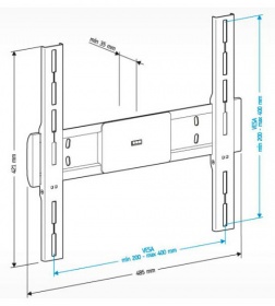 Кронштейн для телевизора Holder LCD-F4611 черный 32"-65" макс.40кг настенный фиксированный