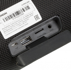 Колонка порт. Hyundai H-PAC340 черный 20W 1.0 BT/3.5Jack/USB 10м 4400mAh
