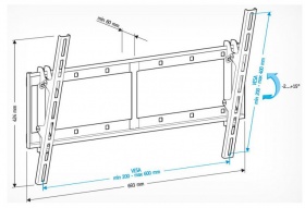 Кронштейн для телевизора Holder LCD-T6606 черный 42"-65" макс.60кг настенный наклон