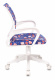 Кресло детское Бюрократ KD-W4 синий аниме крестов. пластик пластик белый