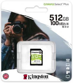 Флеш карта SDXC 512GB Kingston SDS2/512GB Canvas Select Plus w/o adapter