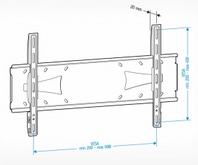 Кронштейн для телевизора Holder PFS-4017 черный 32"-60" макс.40кг настенный фиксированный